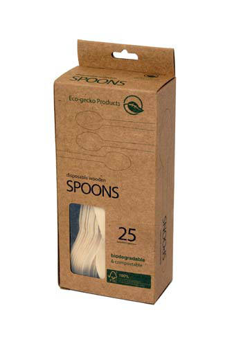 wooden spoons in 25-pack box
